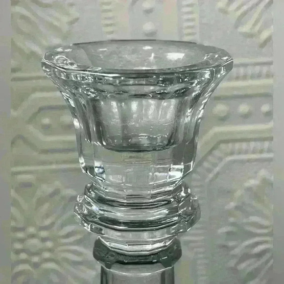 Crystal Candle Sticks Holders Square Base 8" Tall 24% Lead Crystal USA - Picture 7 of 12
